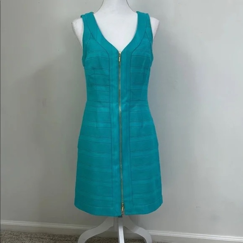TRINA TURK Turquoise Blue Mini Dress Chic and Vibrant